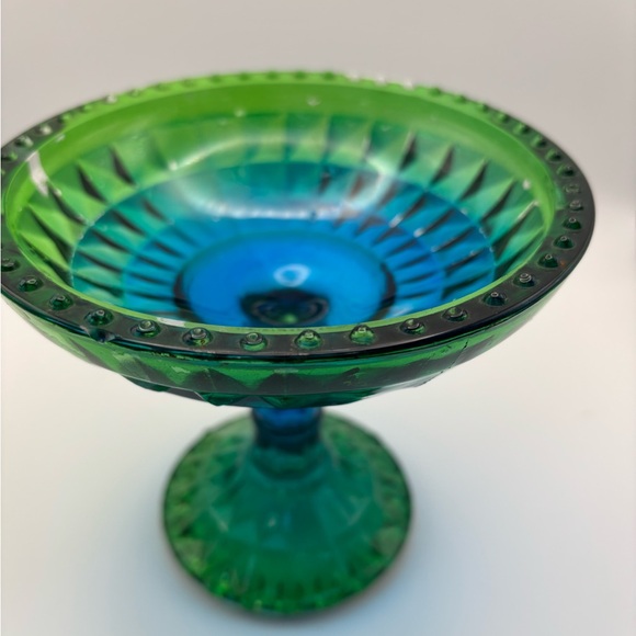 Other - Elegant Green and Blue Glass Bowl